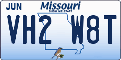 MO license plate VH2W8T