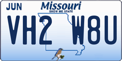 MO license plate VH2W8U