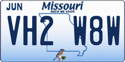 MO license plate VH2W8W