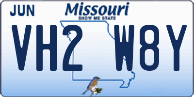 MO license plate VH2W8Y