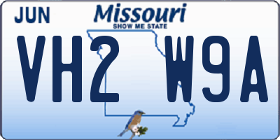 MO license plate VH2W9A