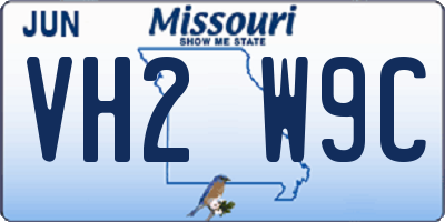 MO license plate VH2W9C