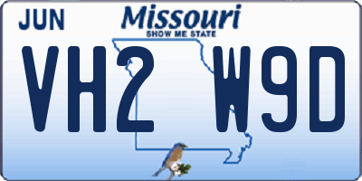 MO license plate VH2W9D
