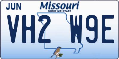 MO license plate VH2W9E