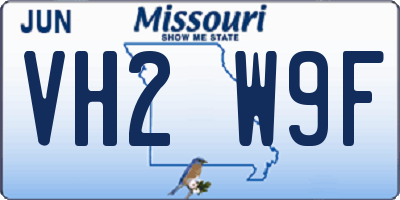 MO license plate VH2W9F