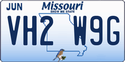 MO license plate VH2W9G