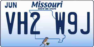 MO license plate VH2W9J