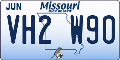 MO license plate VH2W9O