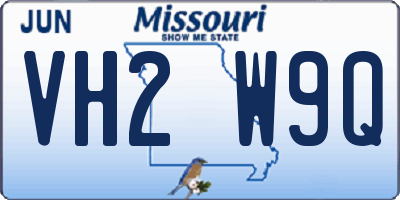 MO license plate VH2W9Q