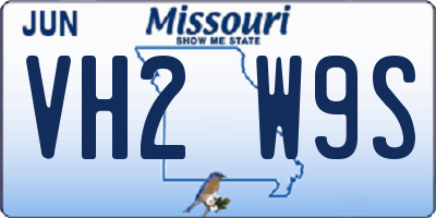 MO license plate VH2W9S