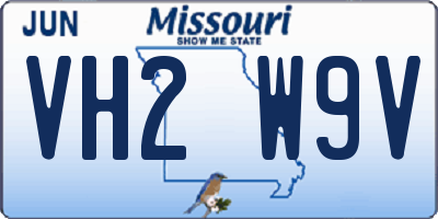 MO license plate VH2W9V