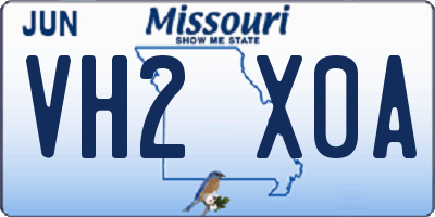MO license plate VH2X0A