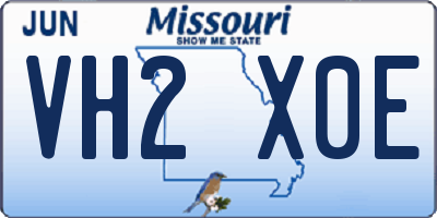 MO license plate VH2X0E