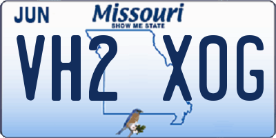 MO license plate VH2X0G