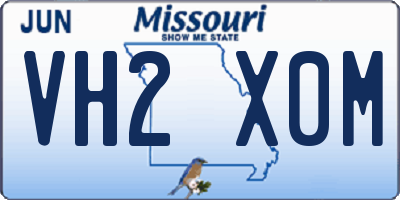 MO license plate VH2X0M