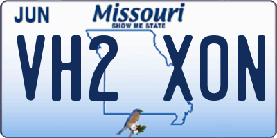 MO license plate VH2X0N