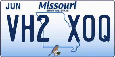 MO license plate VH2X0Q