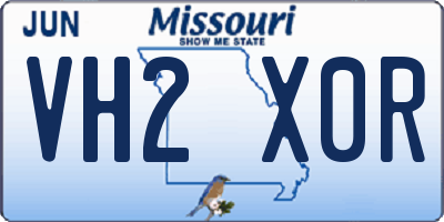 MO license plate VH2X0R