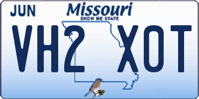 MO license plate VH2X0T