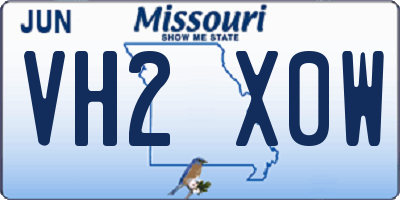 MO license plate VH2X0W