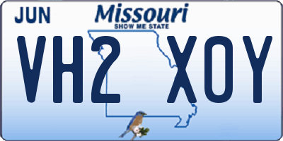 MO license plate VH2X0Y