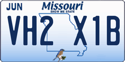 MO license plate VH2X1B