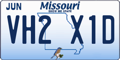 MO license plate VH2X1D