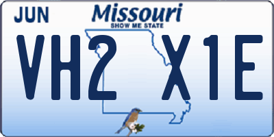 MO license plate VH2X1E