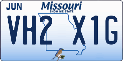 MO license plate VH2X1G
