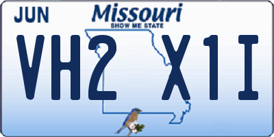 MO license plate VH2X1I