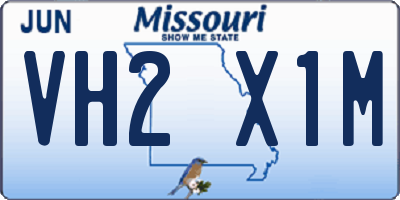 MO license plate VH2X1M