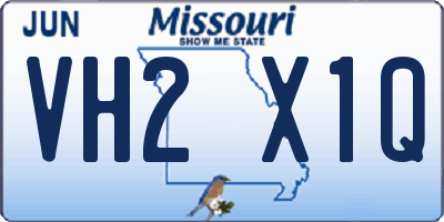 MO license plate VH2X1Q