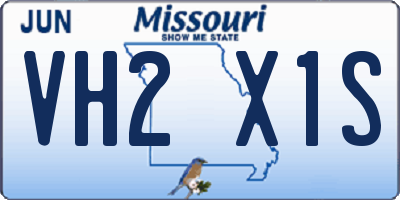MO license plate VH2X1S