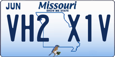 MO license plate VH2X1V