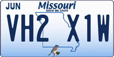 MO license plate VH2X1W