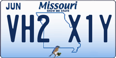 MO license plate VH2X1Y