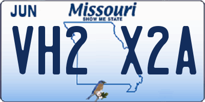 MO license plate VH2X2A