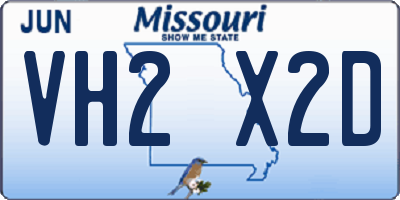 MO license plate VH2X2D