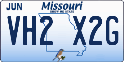 MO license plate VH2X2G