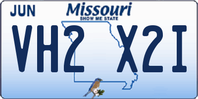 MO license plate VH2X2I