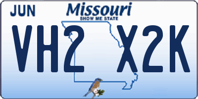 MO license plate VH2X2K