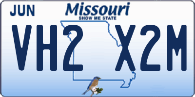 MO license plate VH2X2M