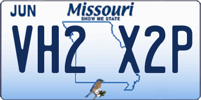 MO license plate VH2X2P