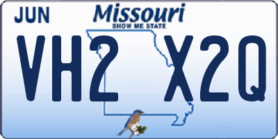 MO license plate VH2X2Q