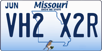 MO license plate VH2X2R