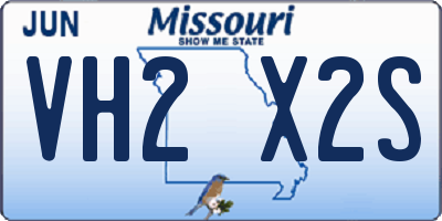 MO license plate VH2X2S
