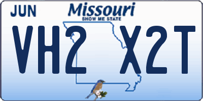MO license plate VH2X2T