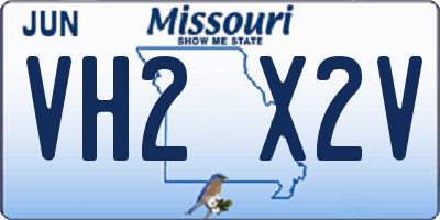 MO license plate VH2X2V