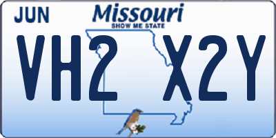 MO license plate VH2X2Y