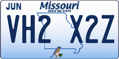 MO license plate VH2X2Z
